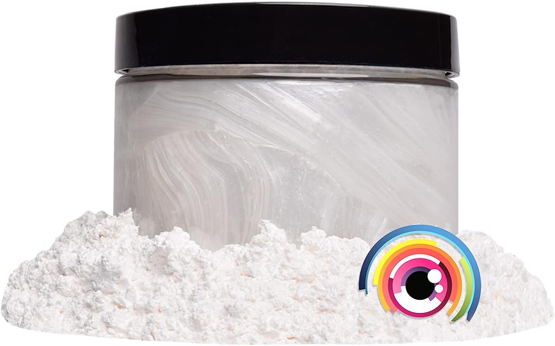 Eye Candy Pigments Premium White Mica Powder - Shide (25gr) - for Epoxy, Resin, Soap, Paint, Woodworking, Acrylic Pouring, Bath Bombs, Fishing Lures - DIY Arts and Crafts Additive