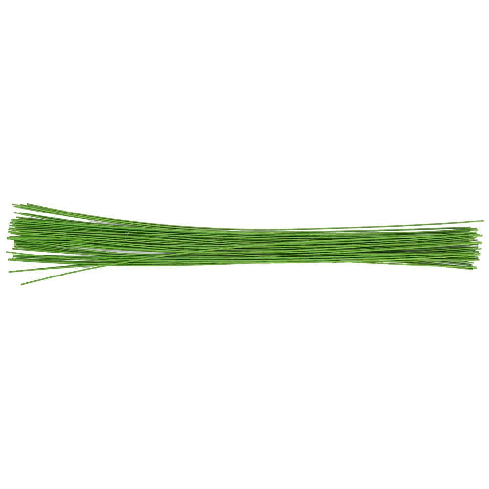 Decora 24 Gauge Green Floral Wire Green Paper-Wrapped Floral Stem Wires for Crafts 16 inch,50/Package