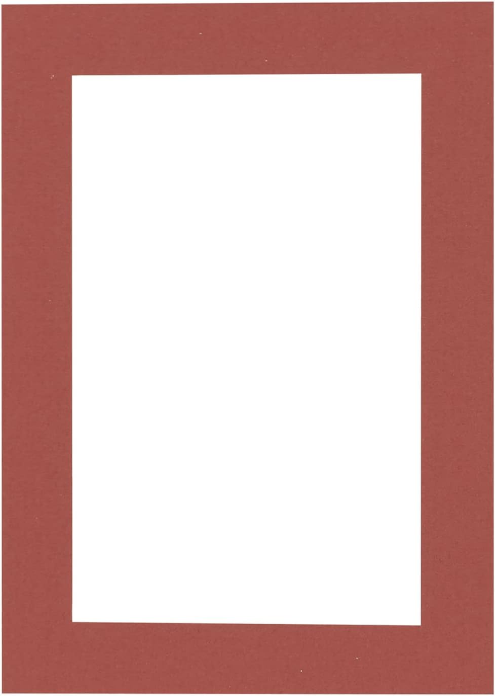 Pack of Ten 8.5x11 Mats Bevel Cut for 7x9 Photos - Acid Free Brick Red Precut Matboards for Pictures, Photos, Framing - 4-ply Thickness
