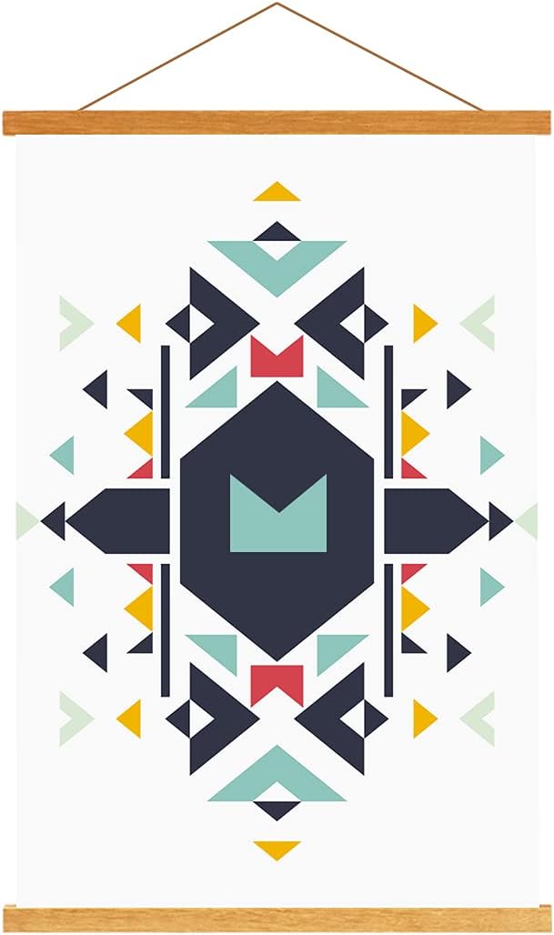 Ywlake Magnetic Poster Hanger, 17x24 17x11 17x22 Poster Frame Wood Wooden Magnet Print Posters Dowel Scroll Hanger Hangers Hanging Kit for Walls Map Canvas Artwork (Teak Wood, 17")