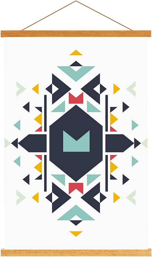 Ywlake Magnetic Poster Hanger, 17x24 17x11 17x22 Poster Frame Wood Wooden Magnet Print Posters Dowel Scroll Hanger Hangers Hanging Kit for Walls Map Canvas Artwork (Teak Wood, 17")