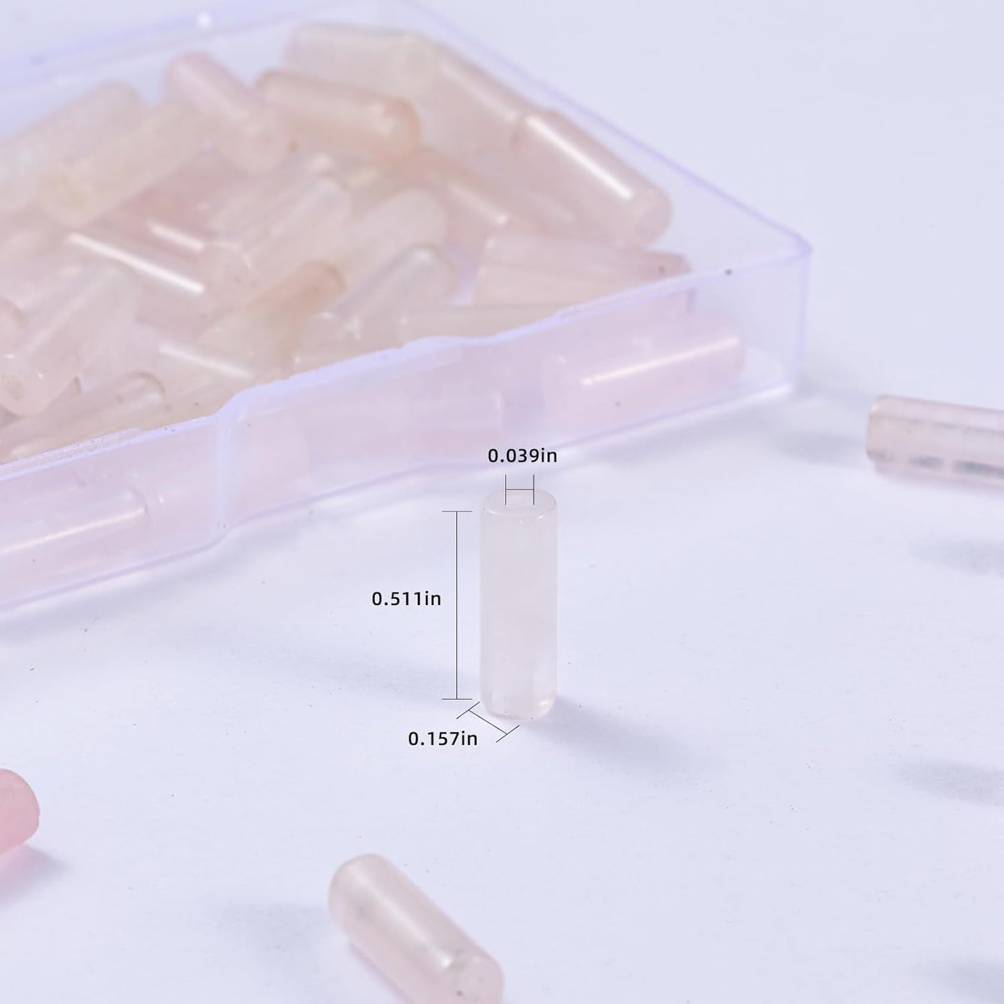 Natural Rose Quartz Crystal Cylinder Tube Beads 4x13mm 38cm/str Loose Semi Gemstone Stone Beads for Making Bracelets Necklace Earrings