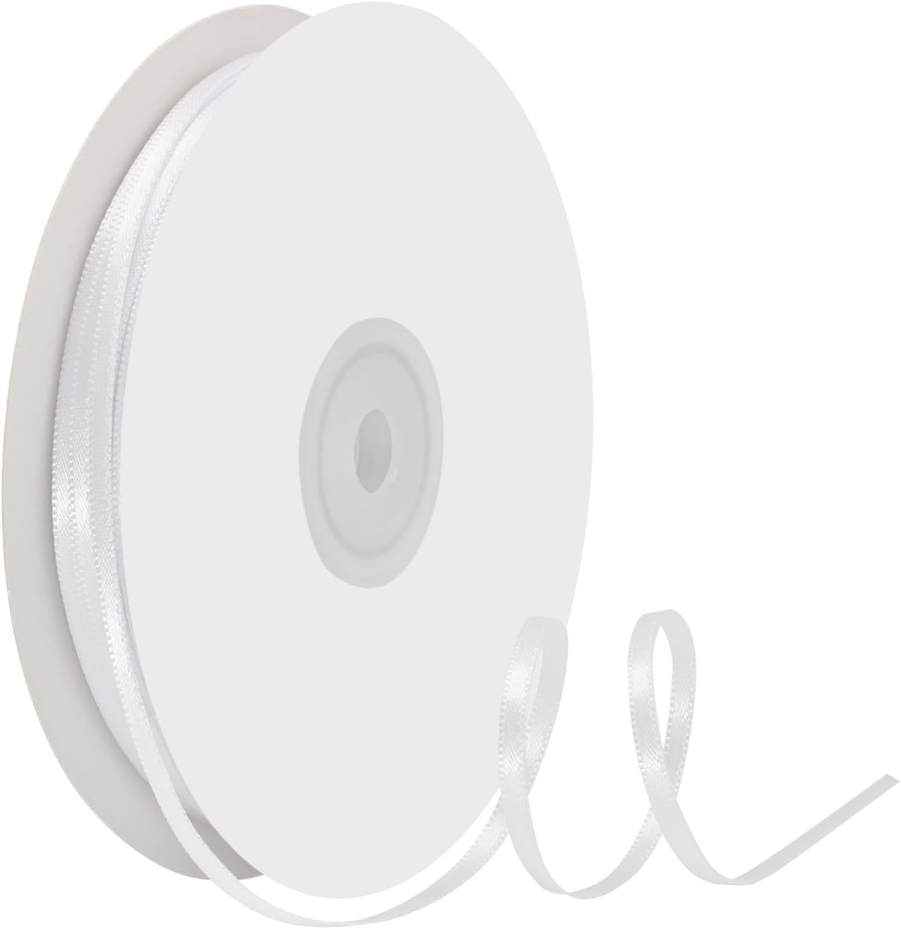 1/8" X 100 Yards White Satin Thin Ribbon Solid Color Double Faced Ribbons Perfect for Crafts Wedding Decor Bow Making Arts Sewing and More