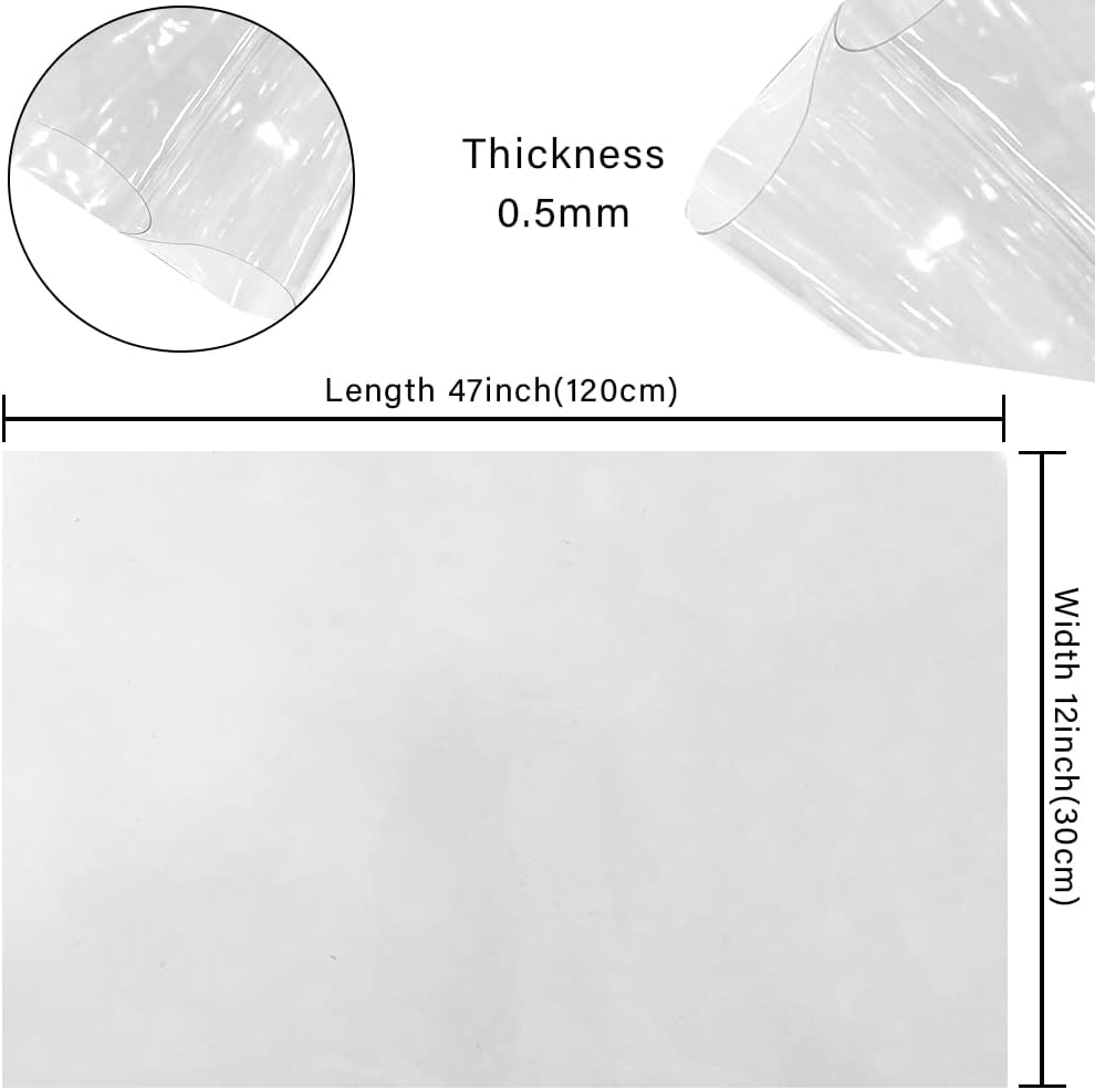 HYANG Transparent PVC Super Clear Holographic Vinyl Sheets 1 Roll 11.8''x47'' (30cmx120cm) for DIY Bows Earrings Bags DIY Crafts Making (HY-101)