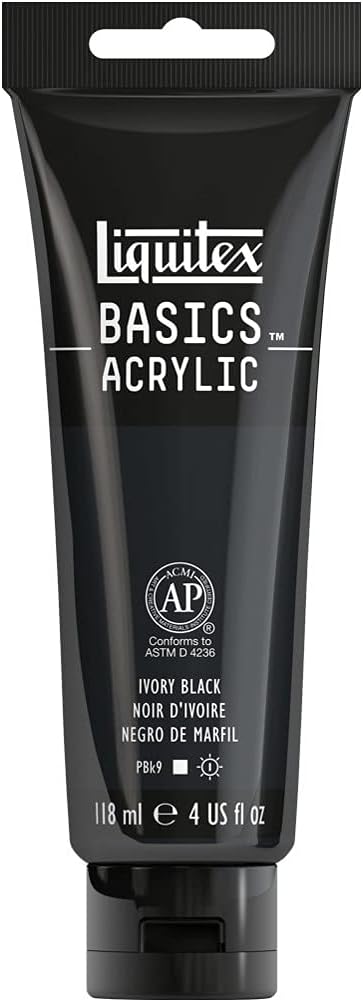 Liquitex BASICS Acrylic Paint, 118ml (4-oz) Tube, Ivory Black