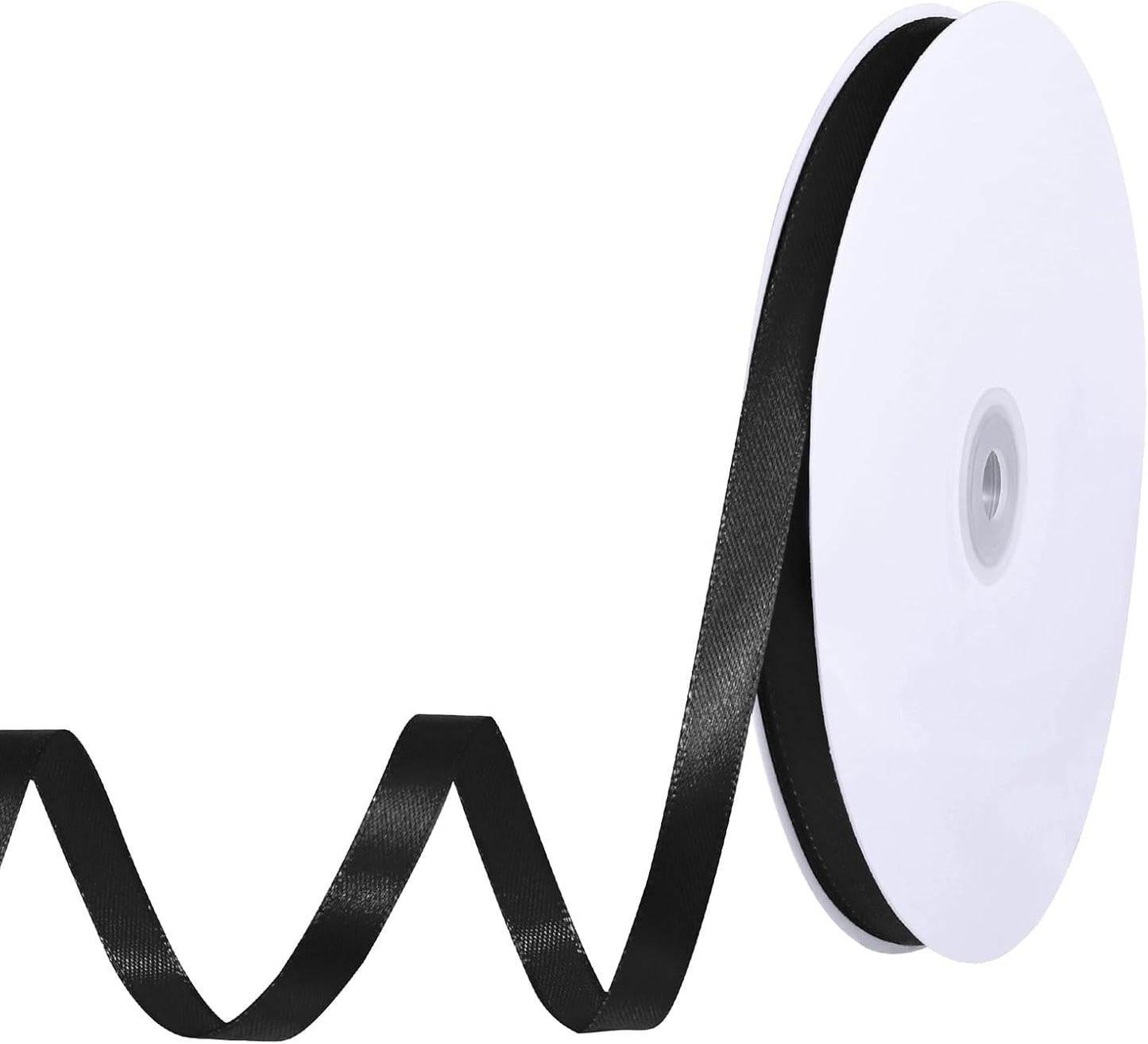 Black Ribbon 3/8 Inch 120 Yards Thin Black Satin Ribbon Craft Fabric Ribbons for Halloween Decor Cake Bows Making Hair Gift Wrapping Floral Bouquet Party Christmas Decorations