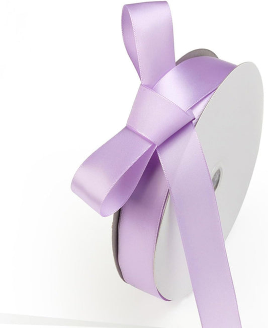 1" x 100 Yards Light Lilac Polyester Satin Ribbon Single Faced Bulk Fabric Ribbons for Gift Wrapping, Crafting, Bows Making, Flower Bouquet, Wedding, Home Decor