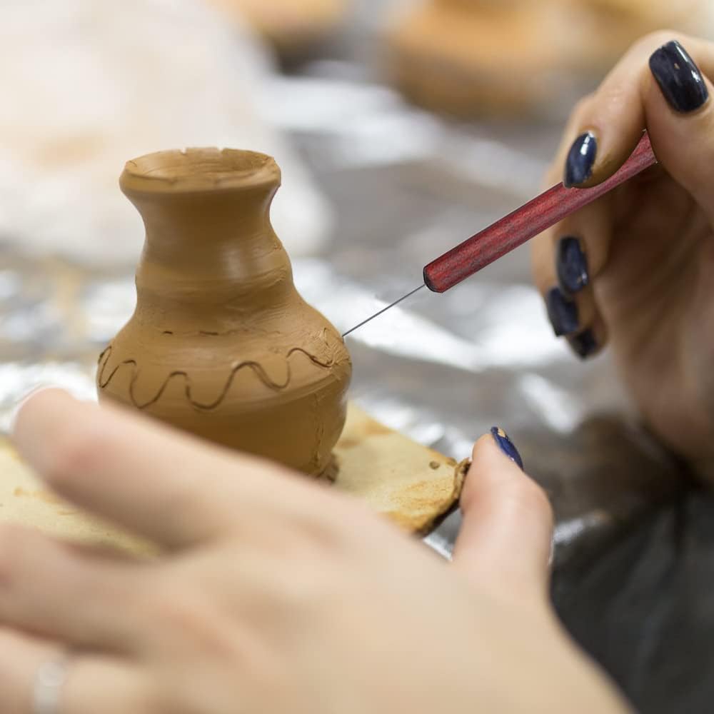 Pottery Tools and Supplies for Polymer, Yagugu 6Pcs Basic Wood Ceramics Carving Tool Supplies kit Accessories for Kids, Adults and Artists Modeling Shaping Building for Art&Craft