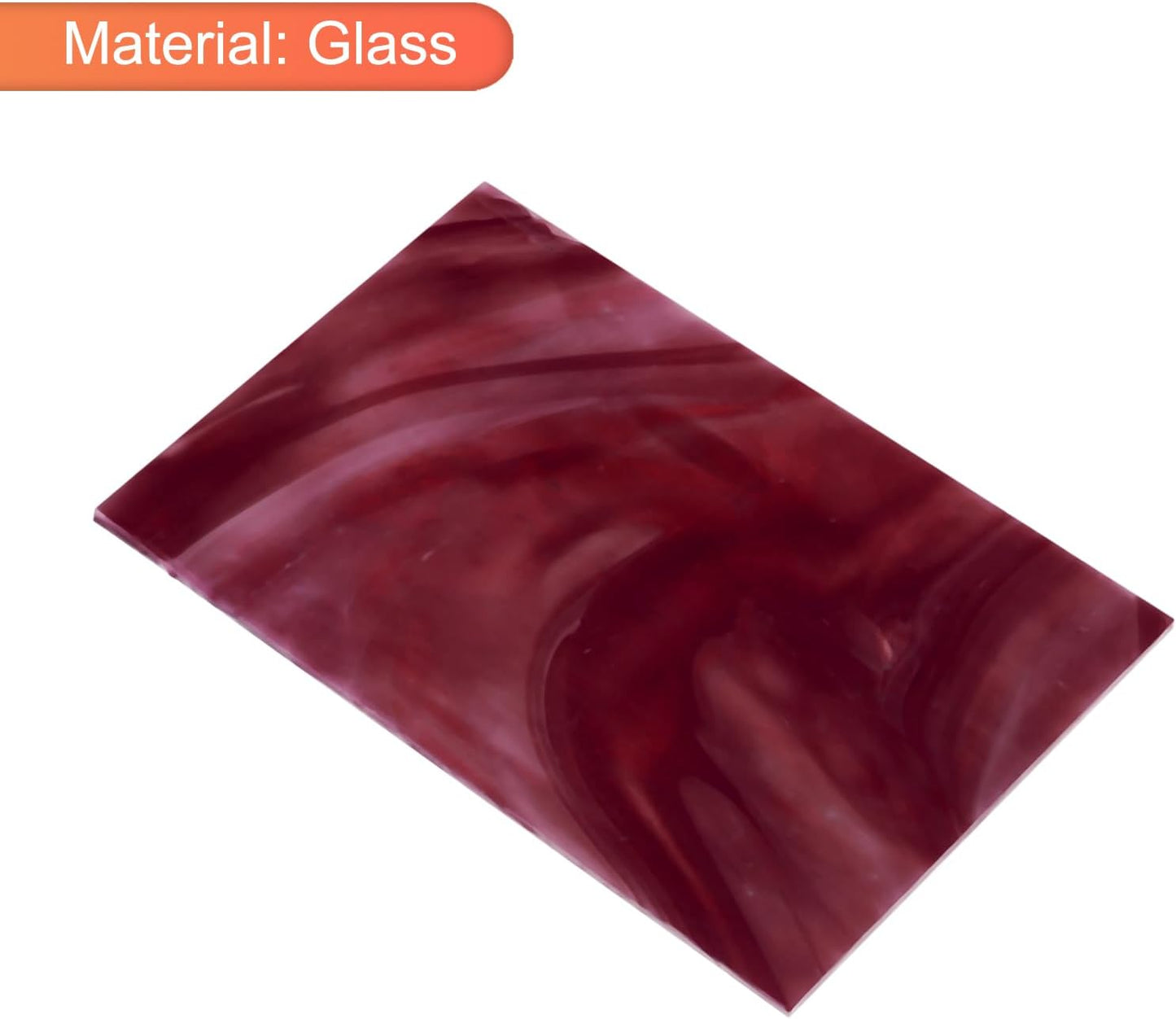 MECCANIXITY 2 Pcs Stained Glass Sheet Mosaic Tile 7.9 Inch x 5.9 Inch Dark Red Stained Glass Sheets for Crafts DIY Art Project