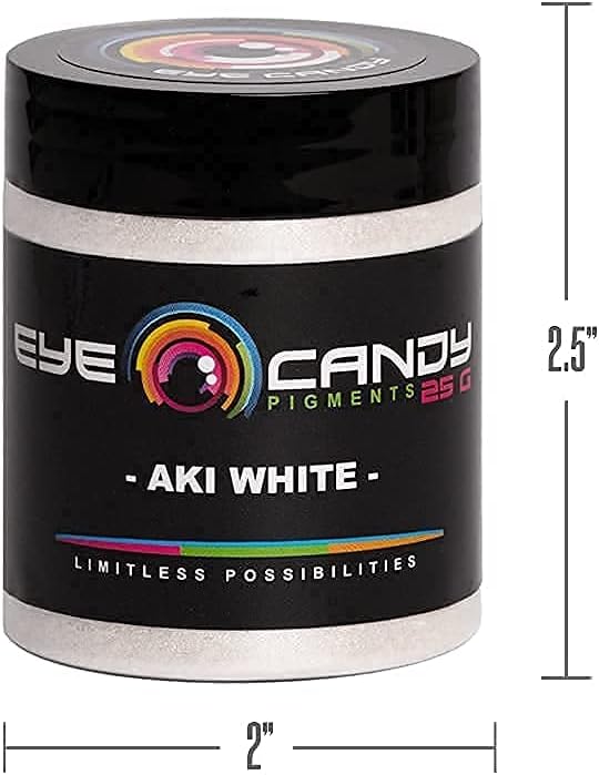 Eye Candy Pigments Premium White Mica Powder - AKI White (25gr) - for Epoxy, Resin, Soap, Paint, Woodworking, Acrylic Pouring, Bath Bombs, Fishing Lures - DIY Arts and Crafts Additive