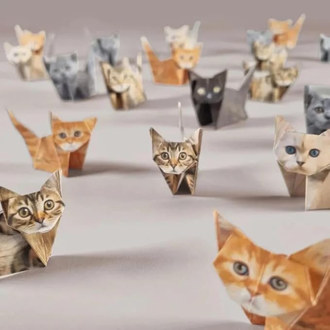 DIY Paper Cats - 50 DIY Origami, Fun 3D Paper Dog & Cat Models, Cute CatOrigami Set, Fun Craft Activity for Adults & Kids, Desk Decoration & Gift for Cat Lovers (Dog)
