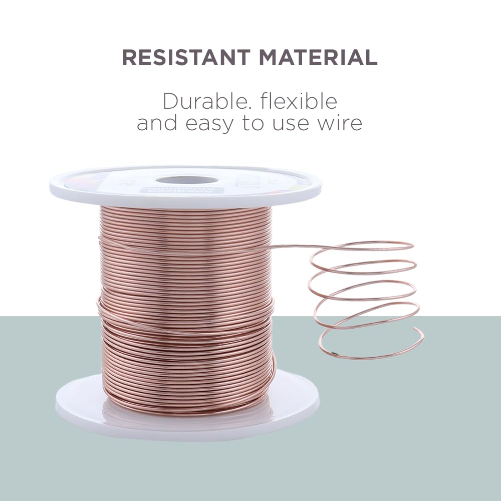 UTILE Armature Aluminum Wire 100 ft 18 Gauge 1.2 mm Anodized Craft Bendable Wire – Sculpting Metal Rose Gold for Bonsai Trees, Clay, Crafts, Plants, Gardening and Jewelry Making (Rose Gold)