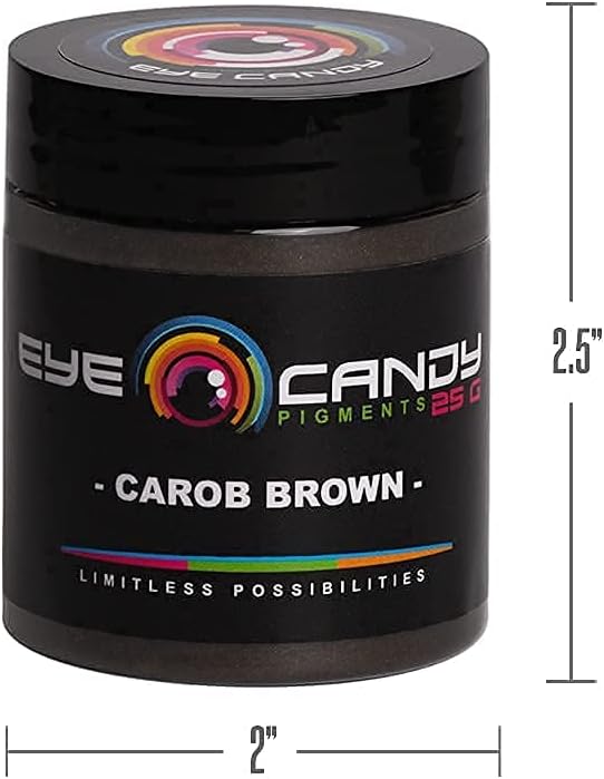 Eye Candy Pigments Premium Brown Mica Powder - Carob Brown (25gr) - for Epoxy, Resin, Soap, Paint, Woodworking, Acrylic Pouring, Bath Bombs, Fishing Lures - DIY Arts and Crafts Additive