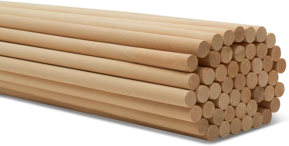 Dowel Rods Wood Sticks Wooden Dowel Rods - 1/2 x 48 Inch Unfinished Hardwood Sticks - for Crafts and DIYers - 250 Pieces by Woodpeckers