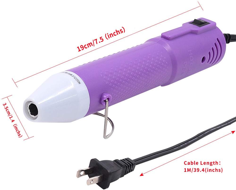 Heat Gun,mofa Embossing Mini Heat Gun,Hot Air Gun For Craft with Stand For DIY Embossing And Acrylic Paint Dryer,Multi-Purpose Electric Heating Nozzle 150W 110V(Purple)
