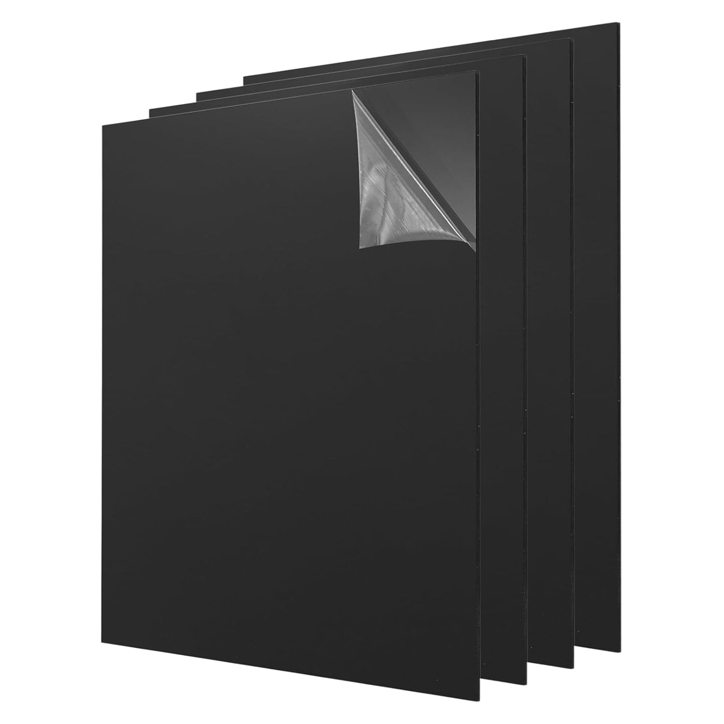 uxcell 4Pcs Acrylic Sheets 8x8 Inch Acrylic Panel 1/8 Inch-3mm Plastic Board for Picture Frames Sign Holders DIY Display Projects Craft, Black