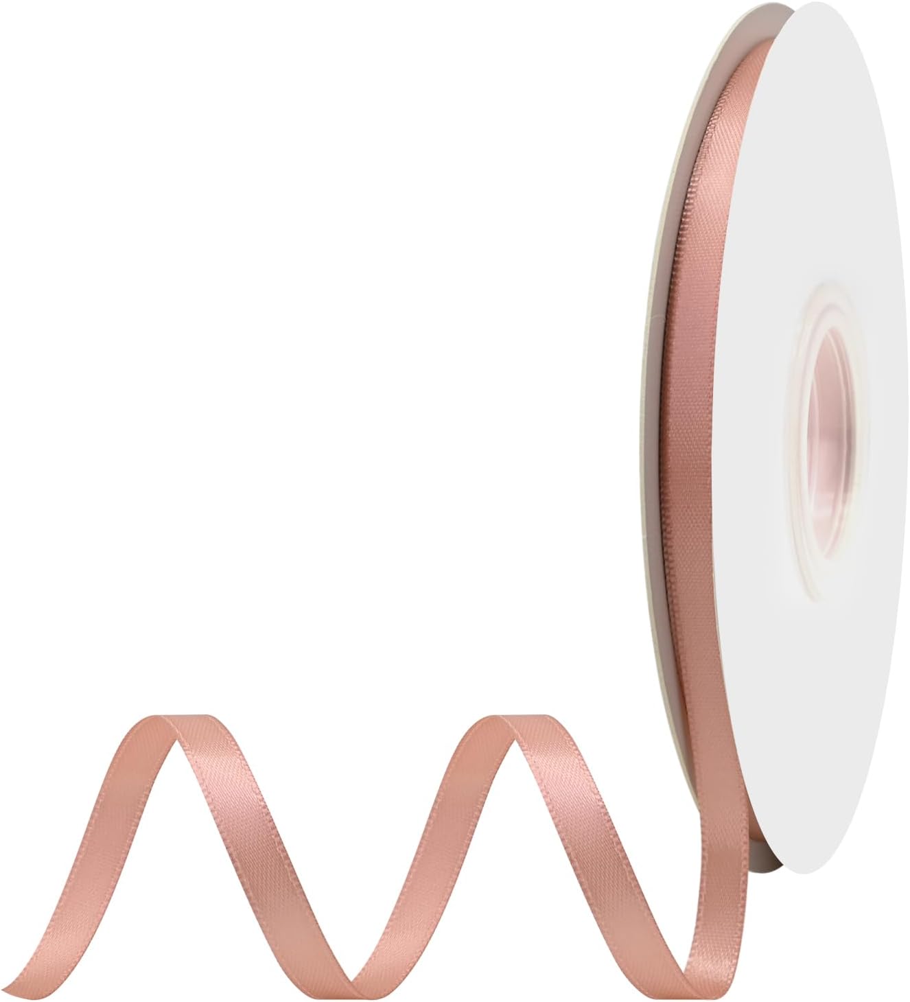 Dusty Rose Satin Ribbon 1/4" X 50 Yards Solid Color Double Faced Ribbons Perfect for Crafts Wedding Decor Bow Making Arts Sewing and More