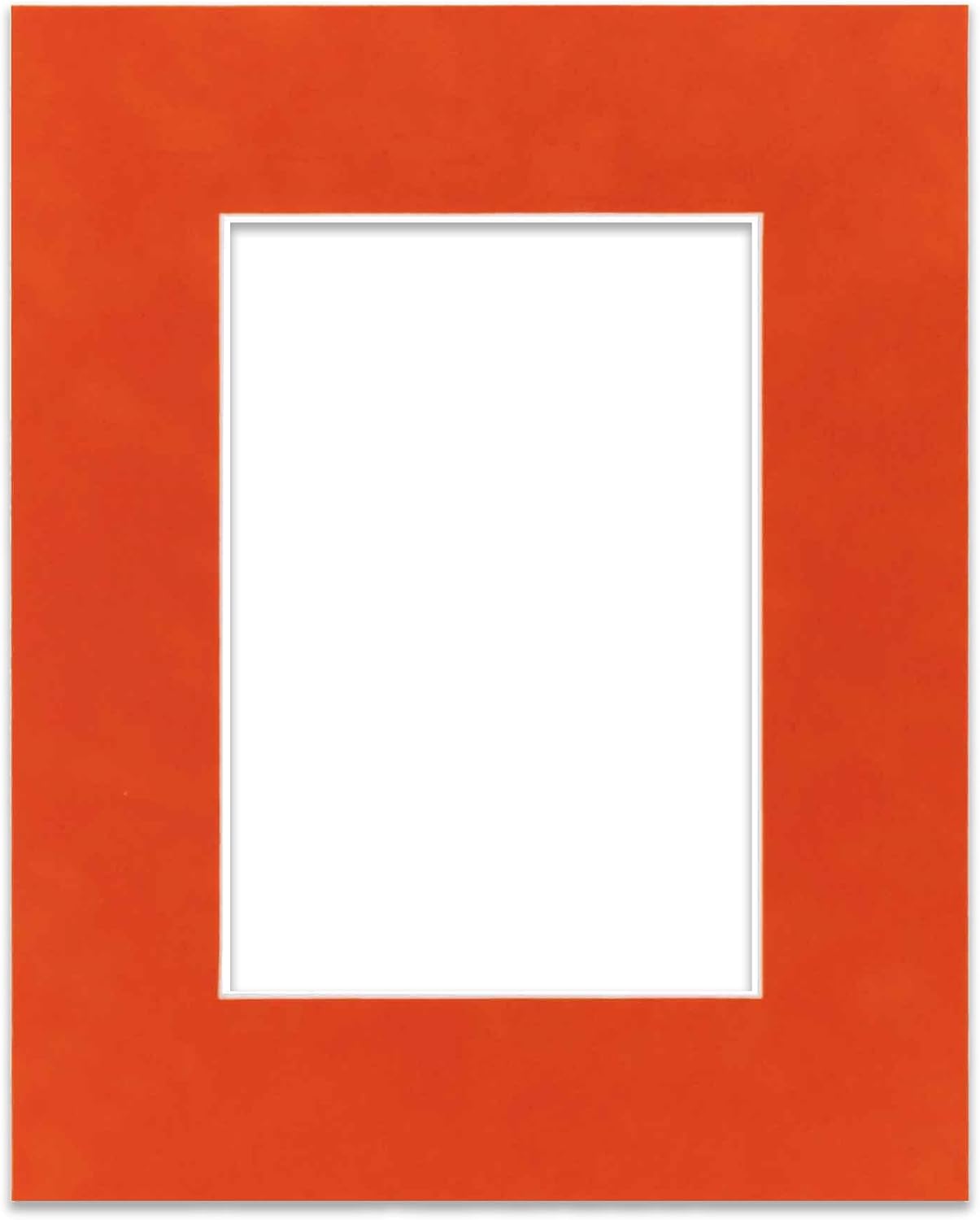 Pack of 25 Acid Free 8x10 Mats Bevel Cut for 6x8 Photos - Orange Suede Precut Matboards For Pictures, Photos, Framing - 4-ply Thickness