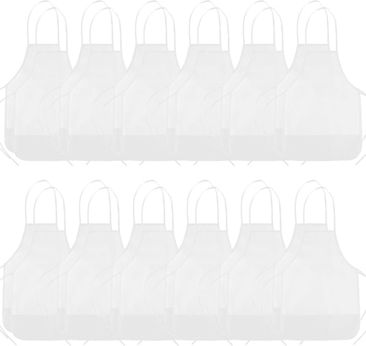 CHRORINE 6/12/24 Pack Kids Painting Apron Toddler Art Aprons for Kids Paint Apron Smock for Painting Cooking Craft Activity