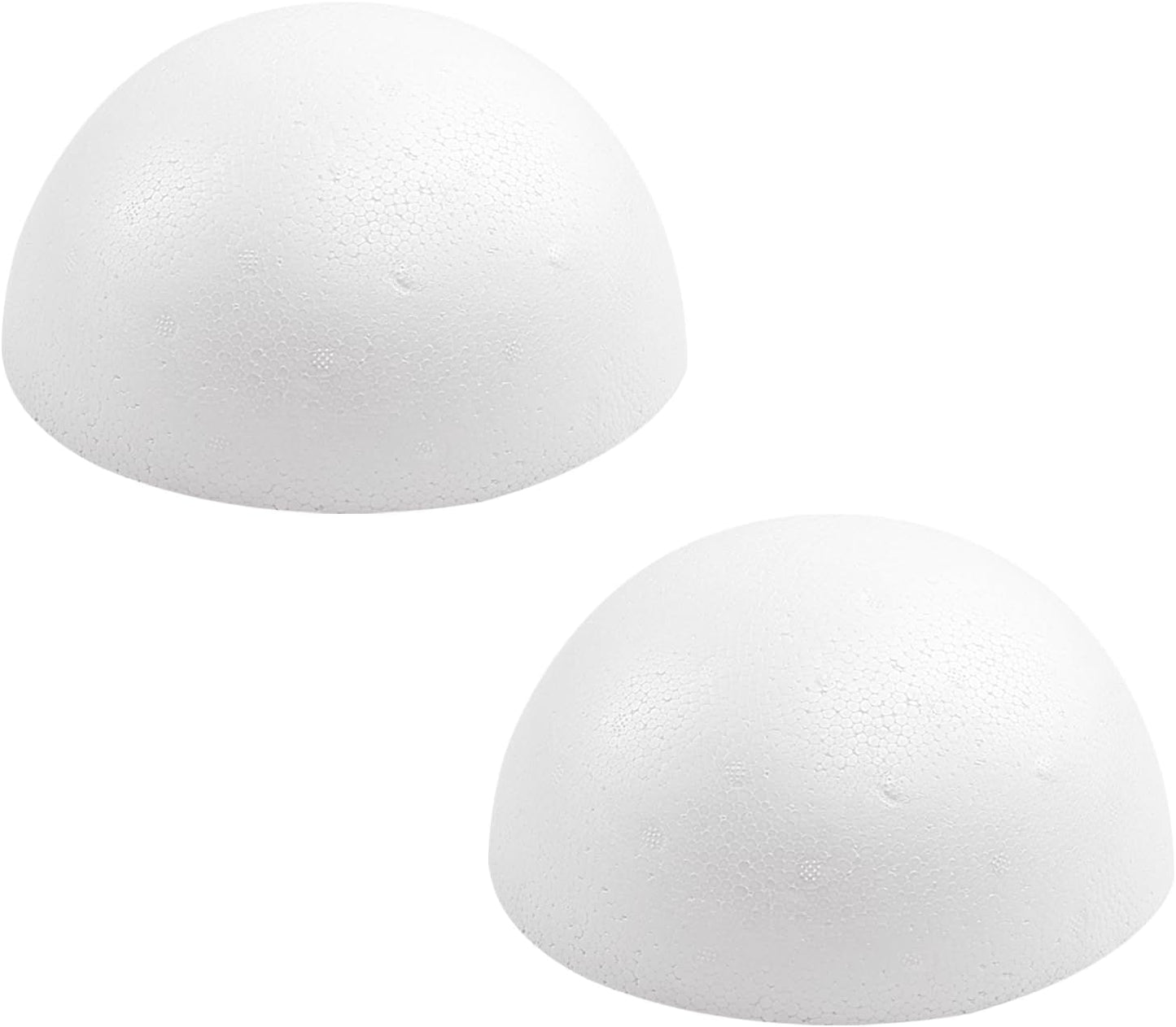 Crafjie 2PCS 8 Inchs White Foam Balls Half Round Polystyrene Half Foam Balls Craft Supplies Hemispherical Christmas Craft Ballfor DIY Home Craft Project and Art Decoration