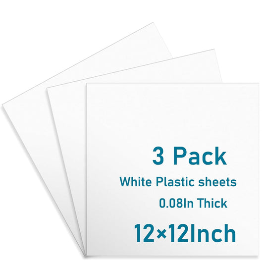 3 Pack White Plastic Sheets 12x12x0.08in Flexible High Tensile Plastic Sheets Hard Plastic Panel for DIY Materials Handicrafts Home Decoration