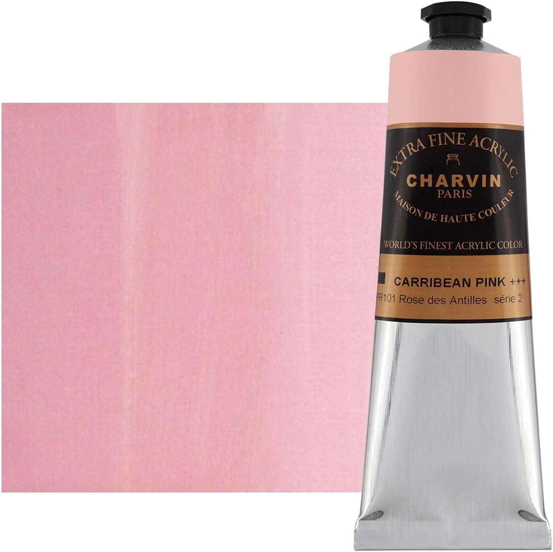 Charvin Extra Fine Professional Acrylic Paint - Caribbean Pink, 150ml Tube, Triple-Milled, Lightfast Pigments, Open Stock Artist Acrylic Paints in Nature-Inspired Hues