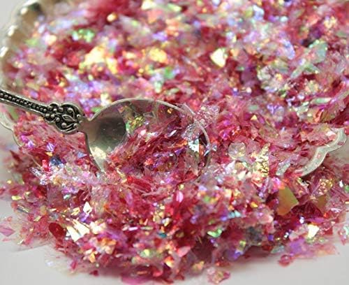 Red-Iridescent Ice Flakes- Iridescent Ice Glitter Flakes for Nail Art - Lightweight Holographic Polyester - 311-4338 - 1/2 oz (14 grams)