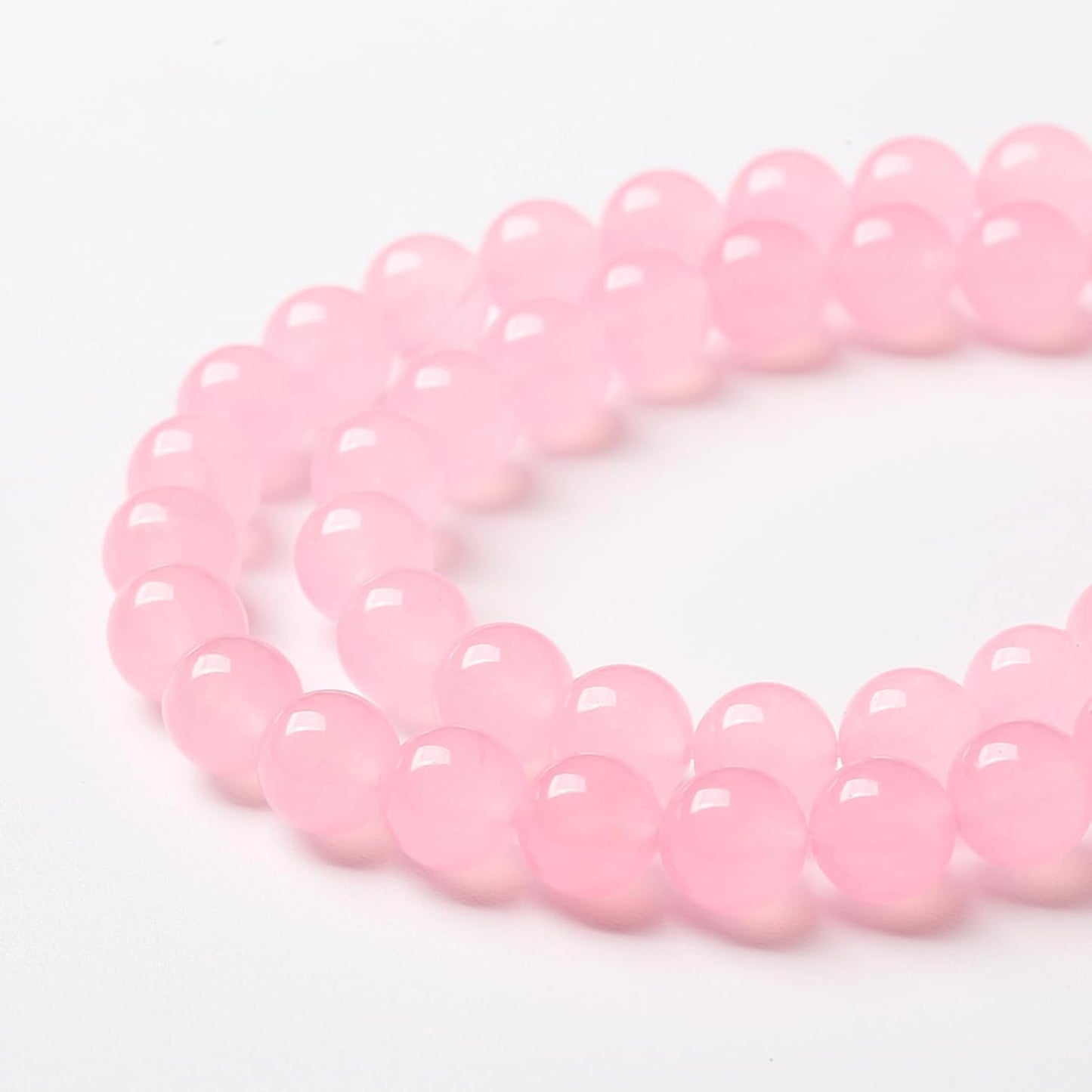 45pcs Natural Light Pink Chalcedony Stone Beads for Jewelry Making - Energy Healing Power Stone Beads - DIY Bracelet Necklace Accessories - 15" (8mm, Light Pink Chalcedony)