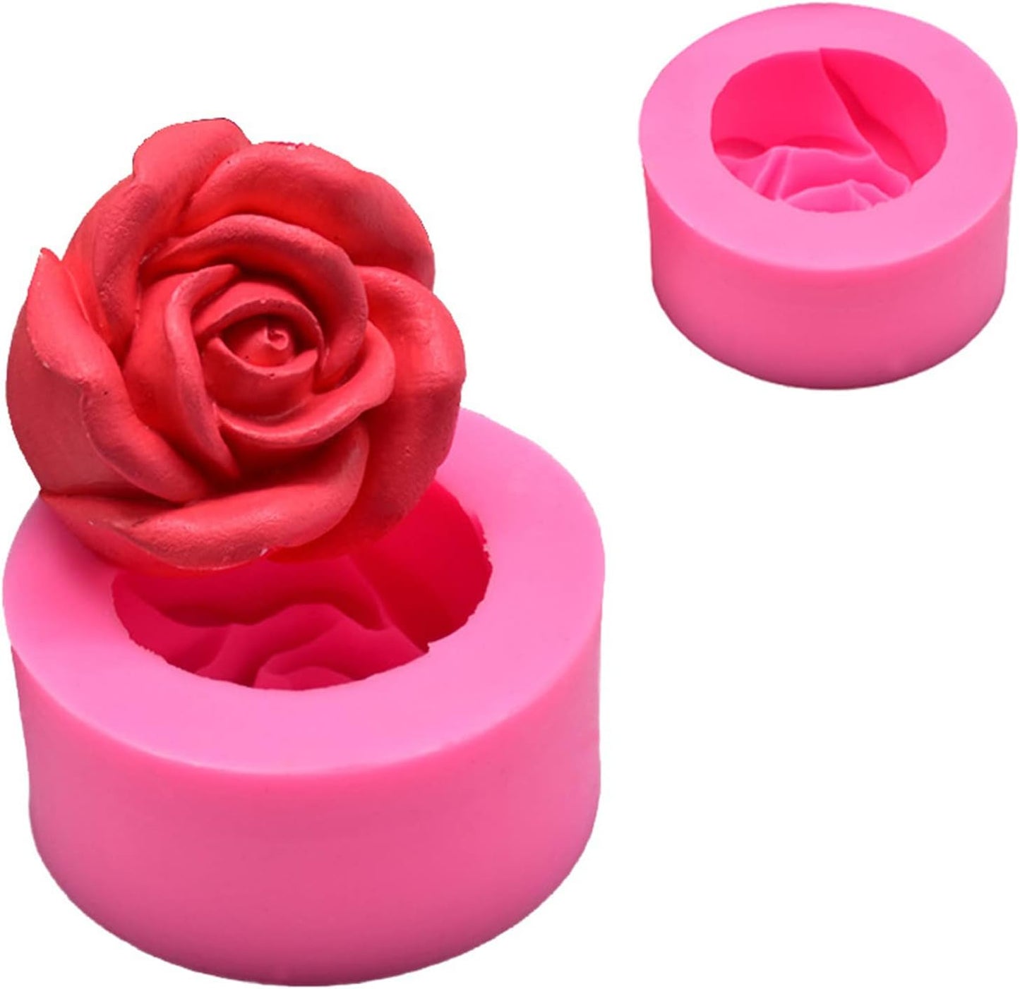 Rose Candle Mold Flower Silicone Mold for Soap, Fondant, Cake Decorating, Chocolate, Candy,Ploymer Clay