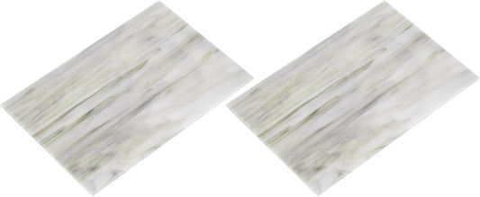 MECCANIXITY 2 Pcs Stained Glass Sheet Mosaic Tile 7.9 Inch x 5.9 Inch Light Gray Stained Glass Sheets for Crafts DIY Art Project