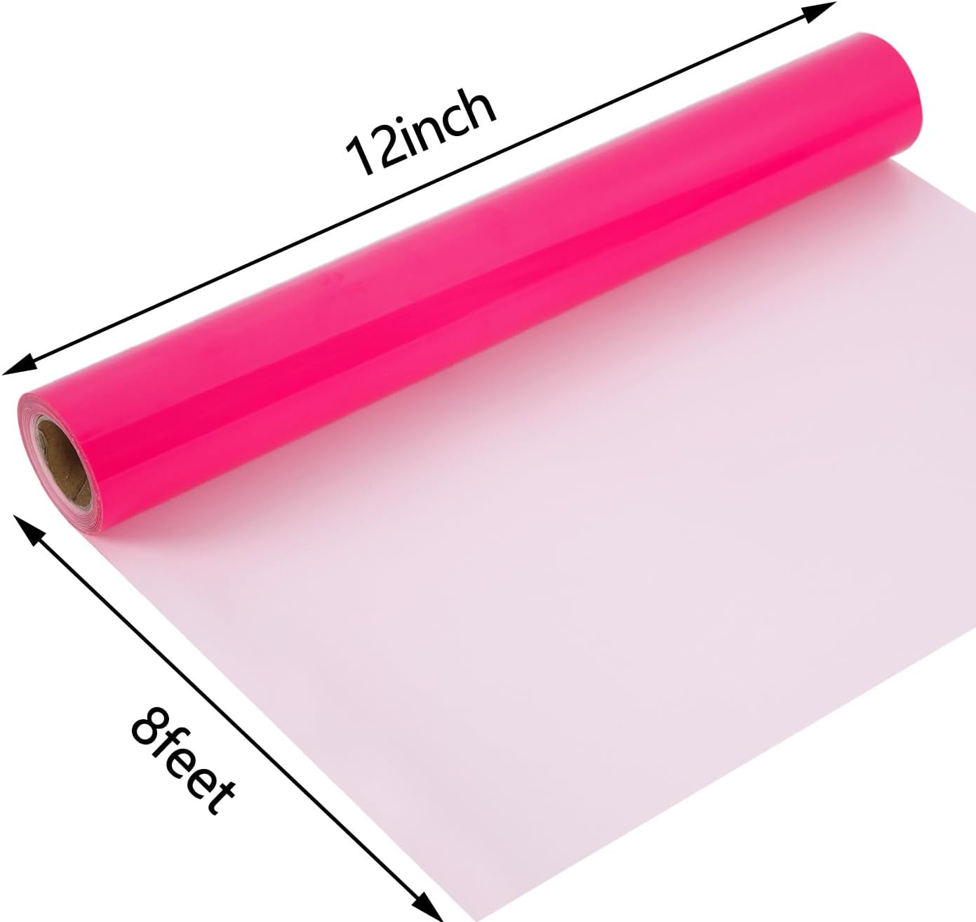 guangyintong Glow in The Dark Heat Transfer Vinyl HTV Rolls, 12" x 8ft Luminous Pink Iron on Vinyl for T-Shirts Costumes, PU Elastic HTV Vinyl for All Cutter Machines Easy to Cut & Weed