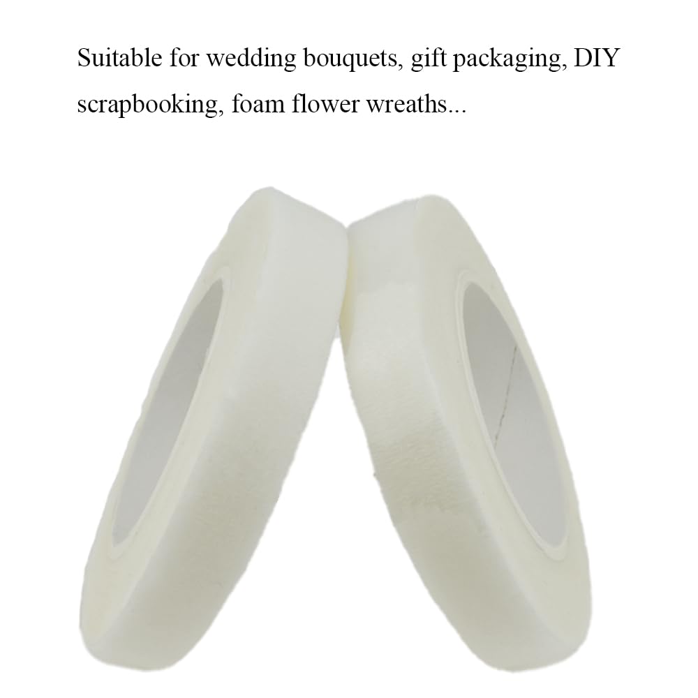 HAHIYO White 3Rolls 0.5Inch Wide Floral Tape - 270Feet/90Yard Total Paper Waterproof Florist Stem Wrap Tape Decorative Tape for Bouquet Stem Wrapping Corsages Flower Arranging Floral Craft