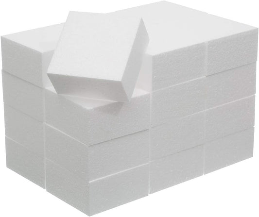 Crafare 4X4X2 Inch Craft Foam Blocks 24 Pack Polystyrene Brick for Arts and Crafts, School Projects Sculptures, Floral Arrangements, Modeling, Holiday Centerpieces
