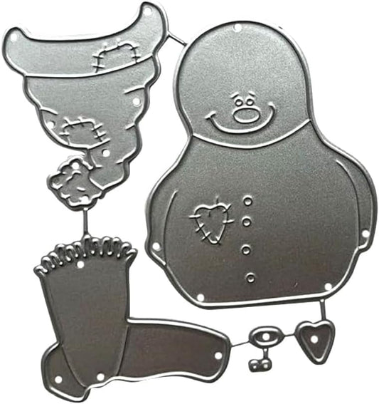 Mvchifay Cutting Dies for Card Making Metal Die-Cuts Scrapbooking Tool Hollow Frame DIY Craft Punch Template Embossing for Paper Album Decor (6 Pcs Snowman-9.4x6.2cm)