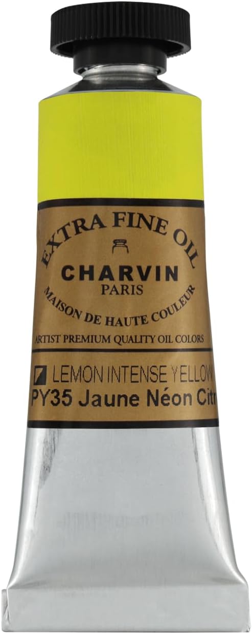 Charvin Extra Fine Oil Paint, Intense Lemon Yellow 20 mL - Triple-Milled, Rich Texture, Poppy Oil-Based, Light-Fast, Handmade, Archival Quality
