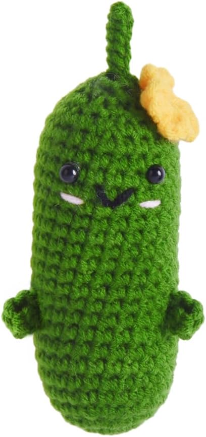 Cucumber Pin Cushion, Handmade Knitted Pincushions, Cute Pin Cushions Needle Holders for Sewing Quilting Accessory, DIY Crafts or Patchwork Decor.01