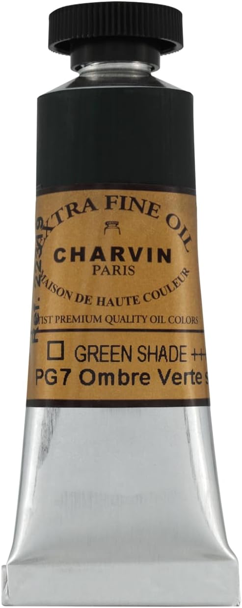 Charvin Extra Fine Oil Paint, Green Shadow 20 mL - Triple-Milled, Rich Texture, Poppy Oil-Based, Light-Fast, Handmade, Archival Quality
