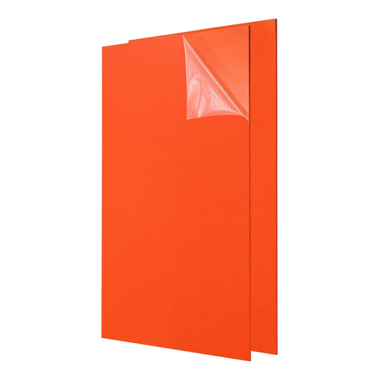 uxcell 2Pcs Acrylic Sheets 12x8 Inch Acrylic Panel 1/8 Inch-3mm Plastic Board for Picture Frames Sign Holders DIY Display Projects Craft, Orange