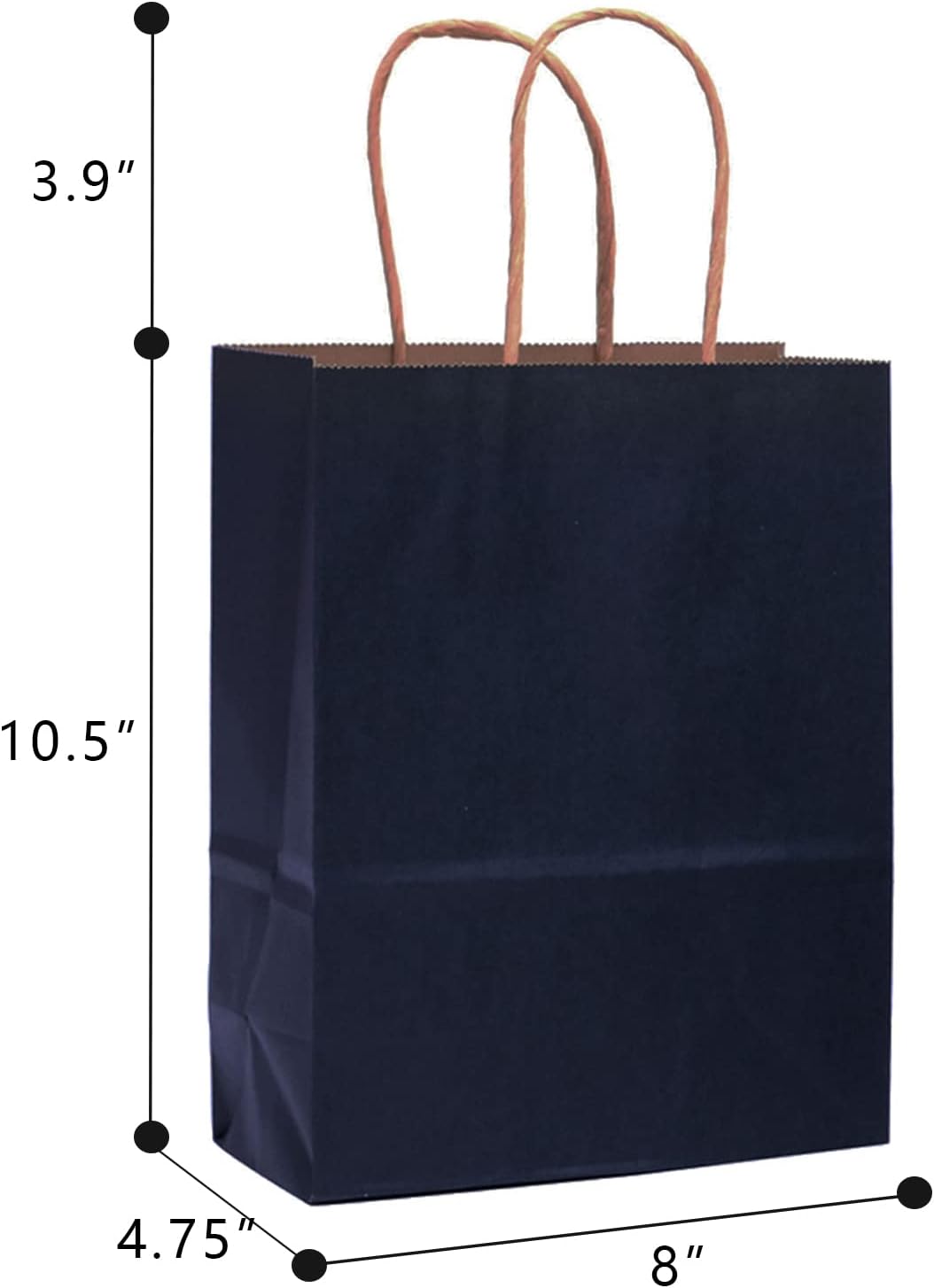 qiqee 32-Packs Navy Blue Paper Gift Bags with Handles Bulk 7.6"x4.75"x10.5" Medium Size Gift Bags Multiple Uses