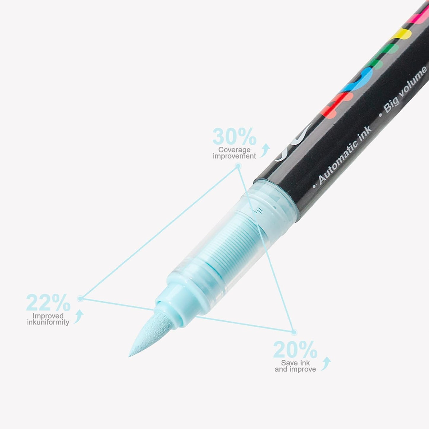 Acrylic Paint Markers Pens, 24 Vivid Colors Acrylic Markers Set,Direct Liquid Type, Stackable Color, Odorless Soft Head，Markers for School，Tooli Art ，Fabric & Creative Crafts (24)