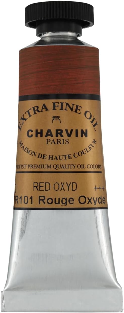 Charvin Extra Fine Oil Paint, Red Oxide 20 mL - Triple-Milled, Rich Texture, Poppy Oil-Based, Light-Fast, Handmade, Archival Quality