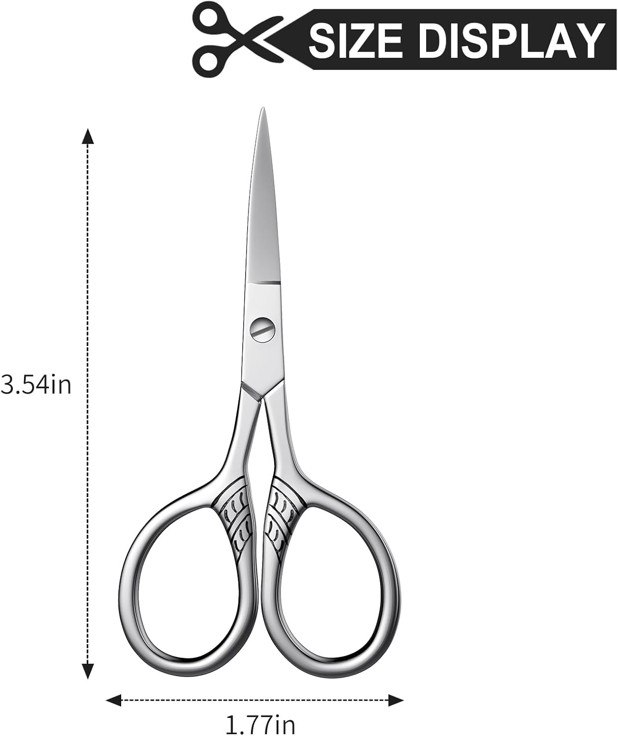 Stainless Steel Small Scissors with Textured Handle - All Purpose for Arts, Crafts, Sewing, Office & Kitchen, Sharp & Durable Cutting Tools