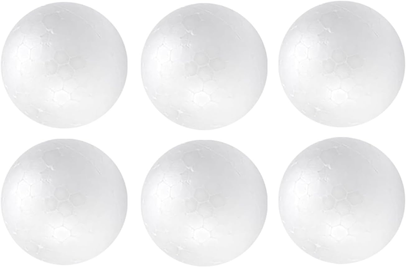 6pc 4 Inch Craft Foam Balls White Smooth Polystyrene Foam Ball for DIY Arts and Crafts, Decoration Household School Projects, Class Crafts Making, Christmas Holiday