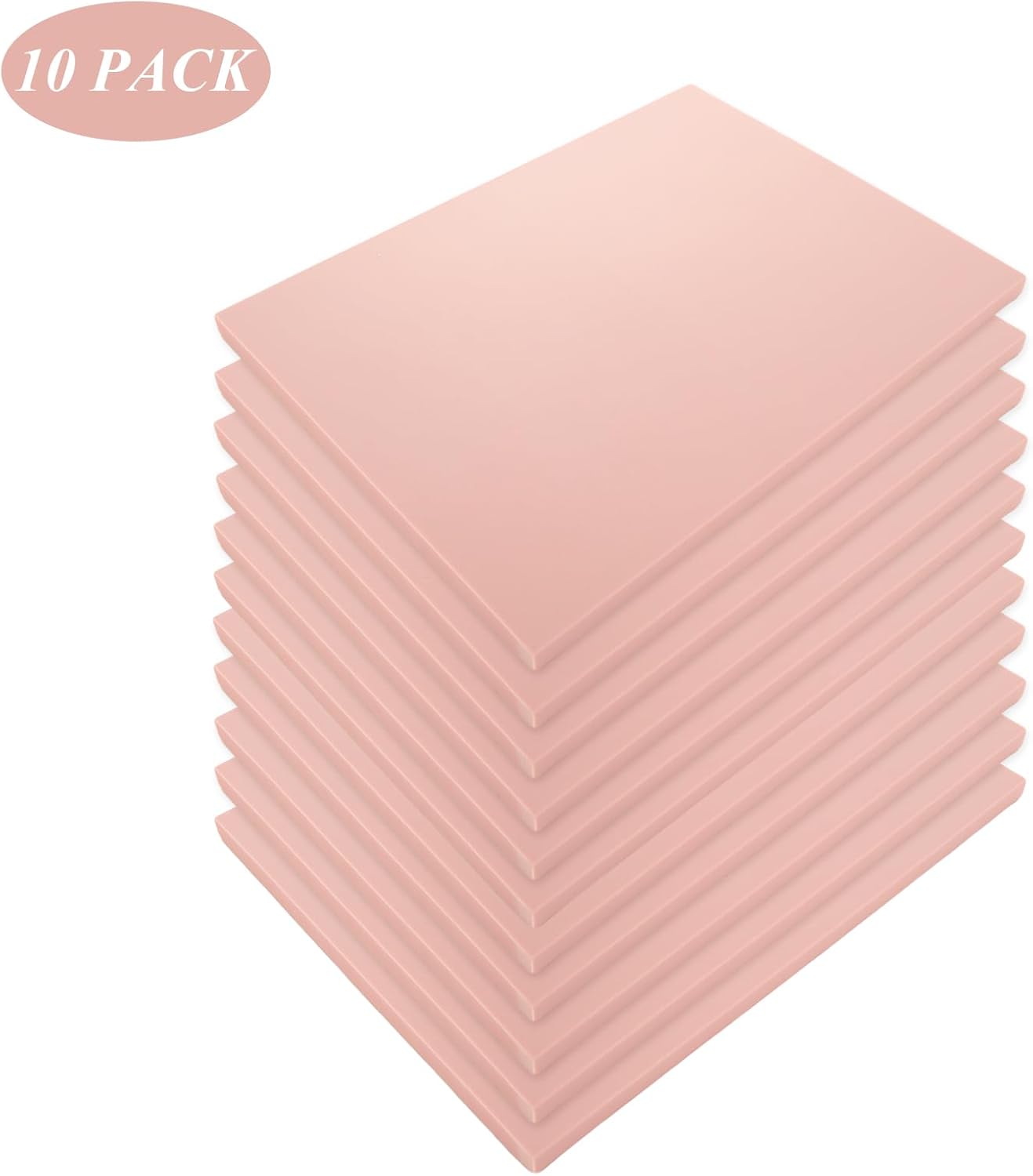 10 Pcs Linoleum Blocks for Printmaking 6 x 8 Inch - Pink Rubber Carving Block - Printmaking Supplies with Carving Knife, Soft and Easy to Carve