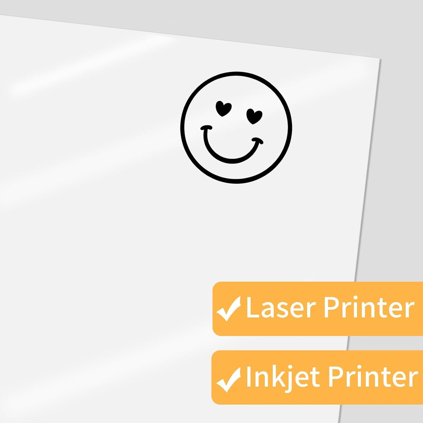 Clear Sticker Paper for Inkjet Printer, Clear Printable Stickers Paper, 20 Sheets Printable Transparent Sticker Paper, Laser/Inkjet Printing- Letter Size (8.5" x 11")