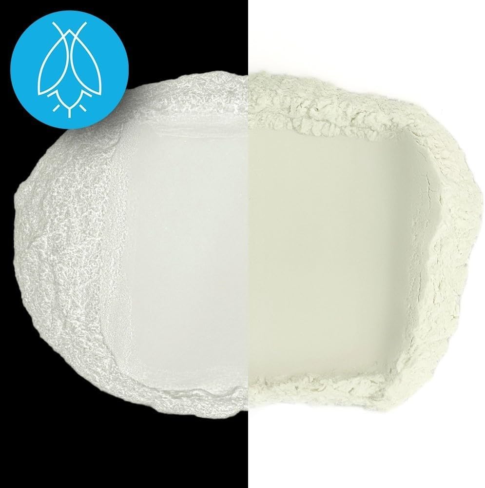 Glow in The Dark Pigment Powder - Neutral and Fluorescent Color for Art Painting, Fine Art, Nail Art Paint, and DIY Crafts - Long Lasting, 10+ Color Options - Neutral White - (120 Grams)