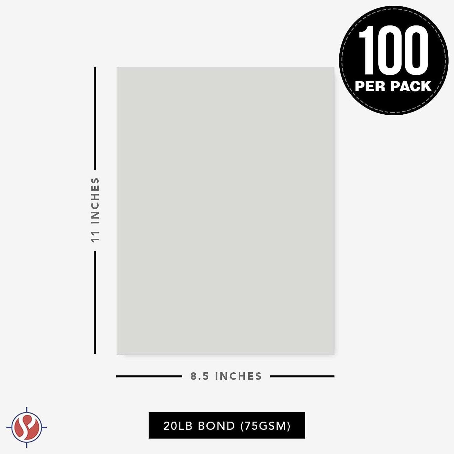 8.5 x 11" Gray Color Paper Smooth, for School, Office & Home Supplies, Holiday Crafting, Arts & Crafts | Acid & Lignin Free | Regular 20lb Paper - 100 Sheets