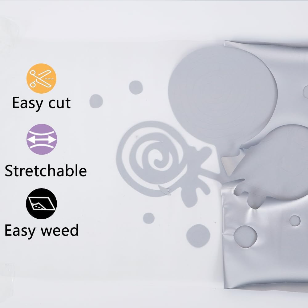 guangyintong Heat Transfer Vinyl Gray HTV Rolls, 12" x 12ft Gray Iron on Vinyl for T-Shirts, Matte Surface Gray HTV Vinyl for All Cutter Machine Easy to Cut & Weed for Heat Vinyl DIY Design