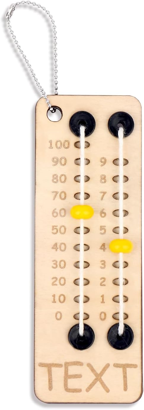 Personalized Multi-Color Beaded Wooden Sewing Row Counter with Name and Chain Knitting Tool Custom Wooden Knitting Row Counter Birthday Gift for Knitting Lovers