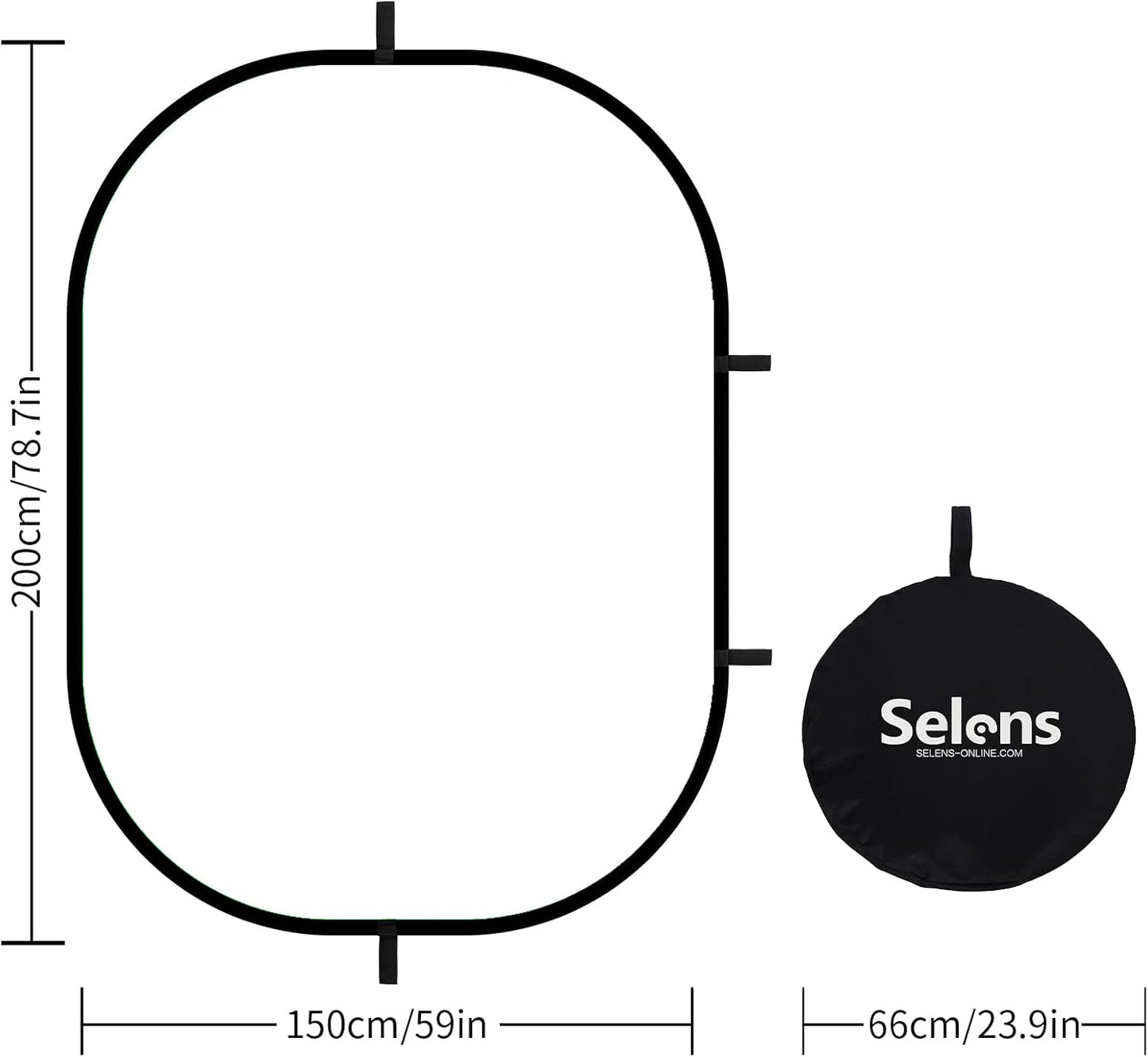 Selens Oval Light Diffuser, 59x78in/150x200cm Collapsible Pop-up Soft Light Diffusion with Portable Carrying Bag for Outdoor Photo Studio Lighting Video Live Streaming